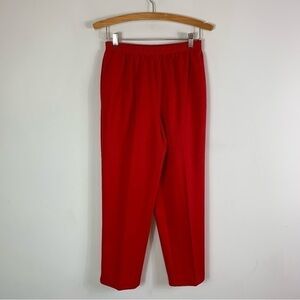 Vintage Alfred Dunner Red Stretch Waist Wide Straight Leg Pants